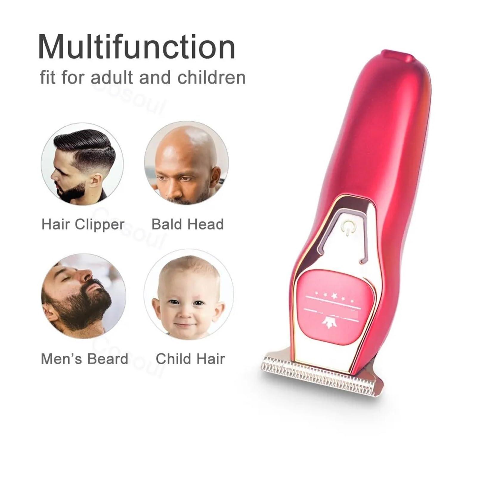 ONWEBAYK Razors Hair Trimmer Mini Portable Electric Hair Clipper Small Hair Clipper Bald Head Hair Trimmer Barber Haircut Shaver(Fashion Red)