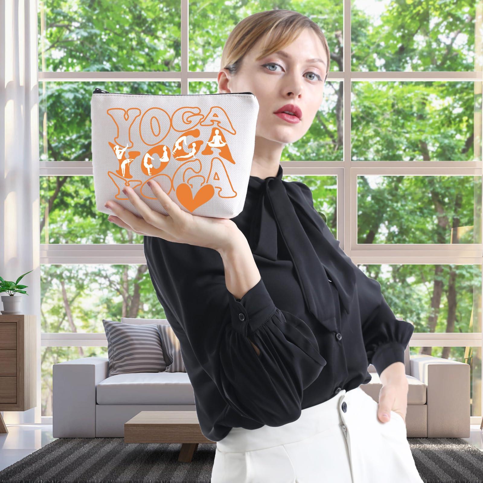 WCGXKO WCGXKO Meditation Gifts For Namaste Yoga Yoga Gift Definition Gym Trainer Coach Sports Makeup Bag Meditation Merchandise (YOGA orange)