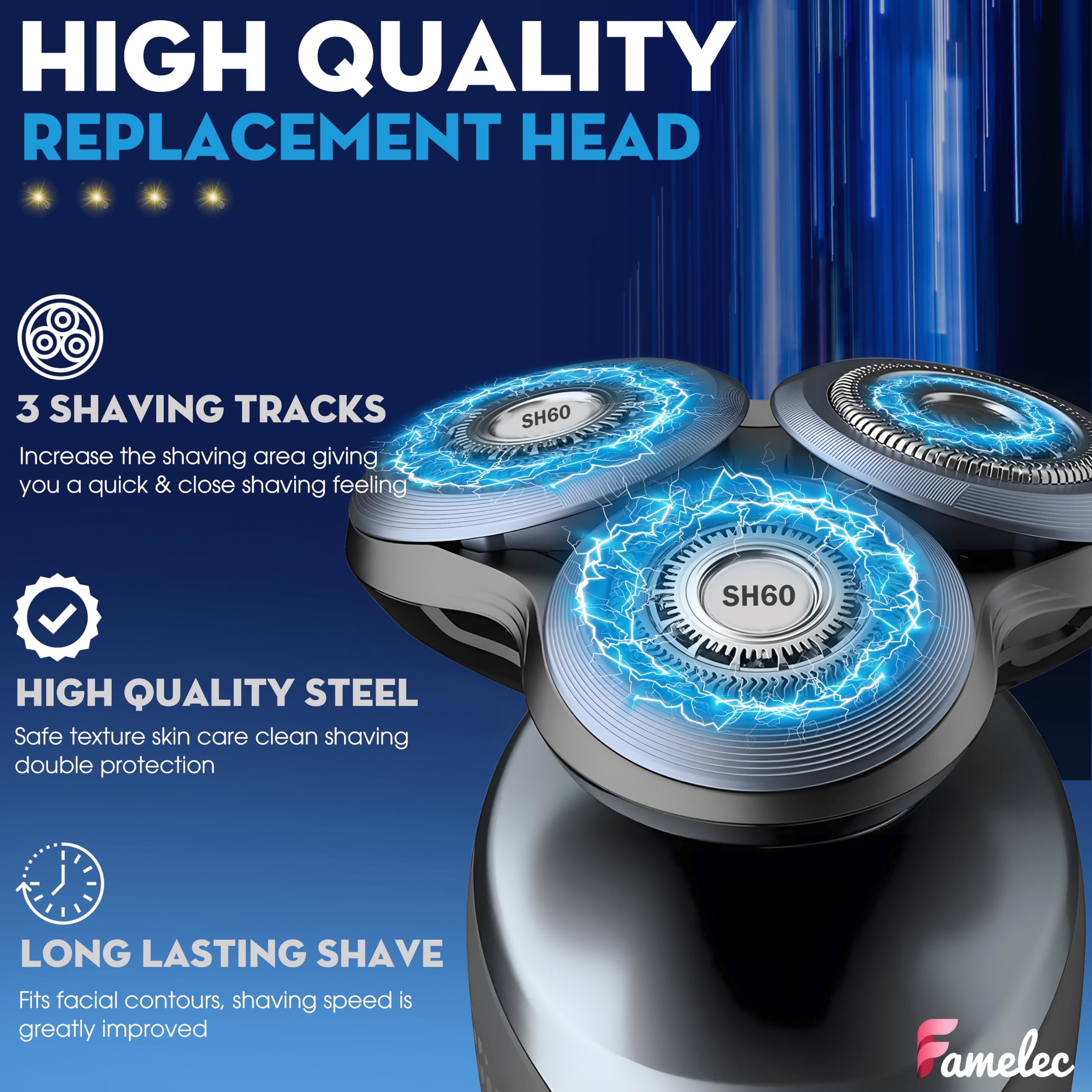 FAMELEC FAMELEC Upgraded Blades SH60/72 for Ph***ps Norelco 6000 Replacement Heads, Head Shaver Replacement Blades Compatible with Ph***ps Norelco 6000 Replacement Electric Shaving Head Razor Blades