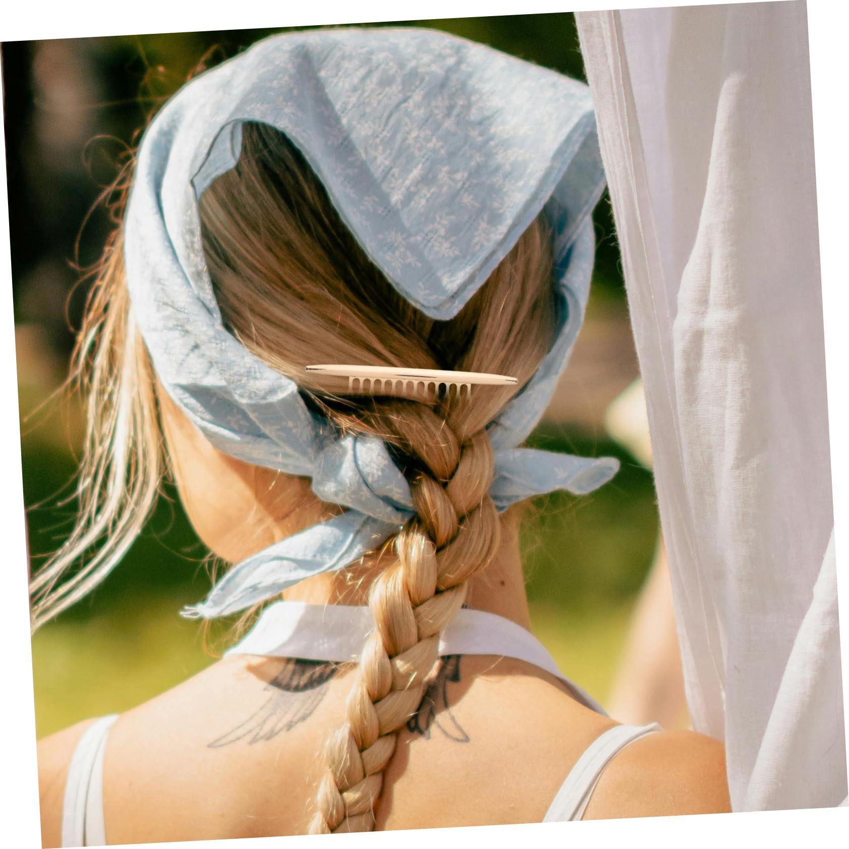 MERRYHAPY MERRYHAPY 2pcs Simple Alloy Comb Styling Hair Clips Womens Hair Accessories Side Comb Hair Clip Cellulose Combs Barrettes for French Hair Side Combs Hair Comb for Women Side Comb Clip