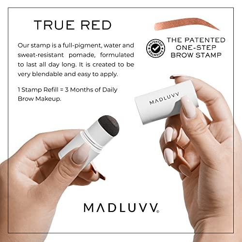 MADLUVV MADLUVV Brow Stamp Refill* - Color Stamp for Brows & Root Touch Up for Women & Men, Instantly Conceal Hair Loss, Grey Hair, Thinning Hair with Stain-Proof/Smudge-Proof Powder Formula (True Red)