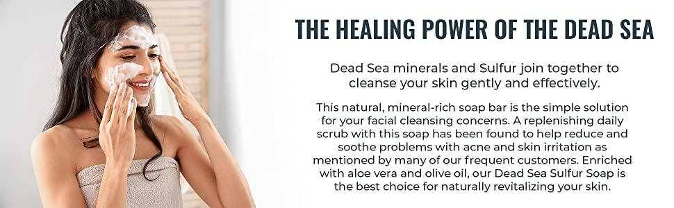 Natural Elephant Natural Elephant Dead Sea Sulfur Soap 4.4 oz with Dead Sea Salt, Aloe Vera, Sulphur Face and Body Cleanser Bar for All Skin Types (10 Pack (44 oz Total))