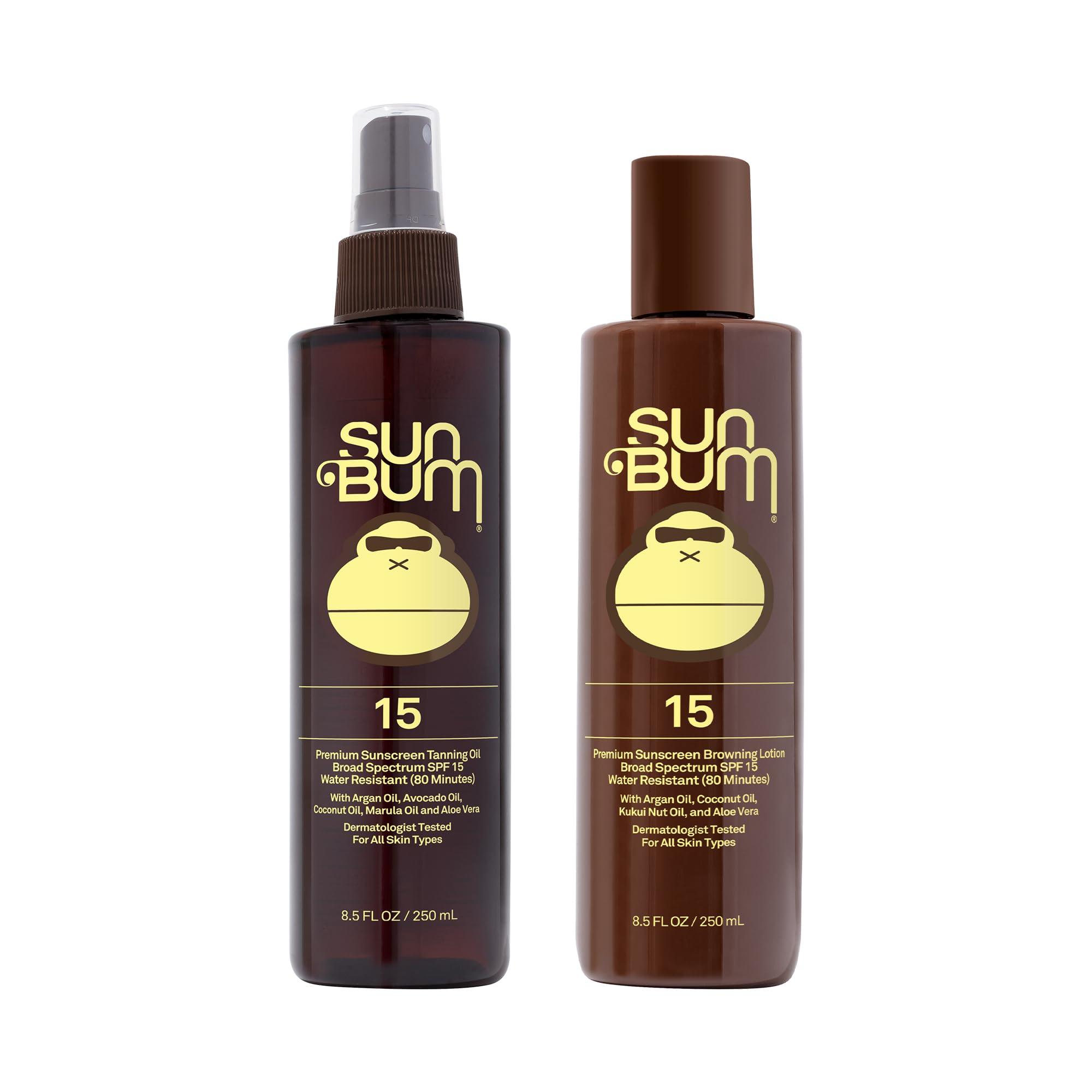 Sun Bum Sun Bum Sun Bum Browning Lotion and Spf 15 Tanning Oil Vegan and Reef Friendly (octinoxate & Oxybenzone Free) Sun Tanning Cream and Oil With Aloe Vera