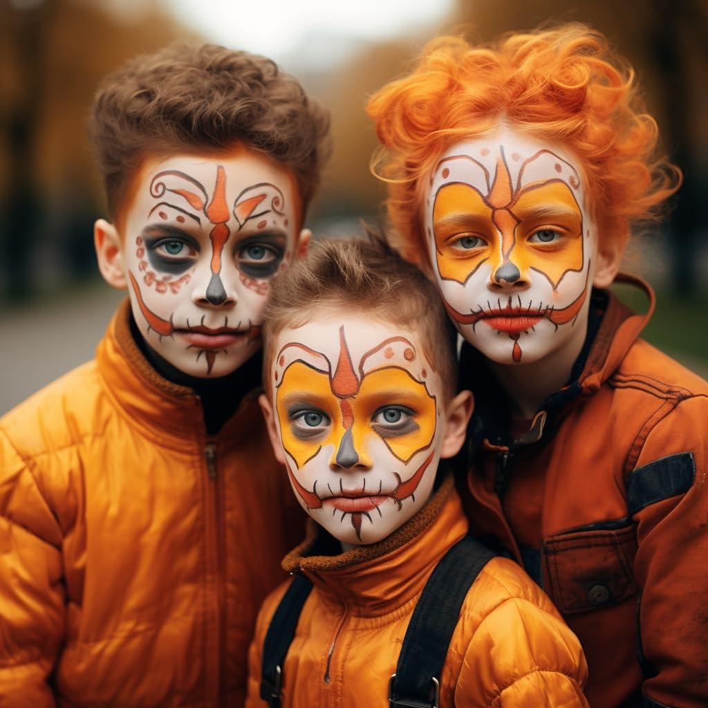 CCbeauty CCBeauty Orange Eye Black Baseball, Face Body Paint Stick Oil, EyeBlack Colors for Sports Softball Football, Hypoallergenic Kids Face Painting Kit for Halloween Stage Cosplay Costume Party