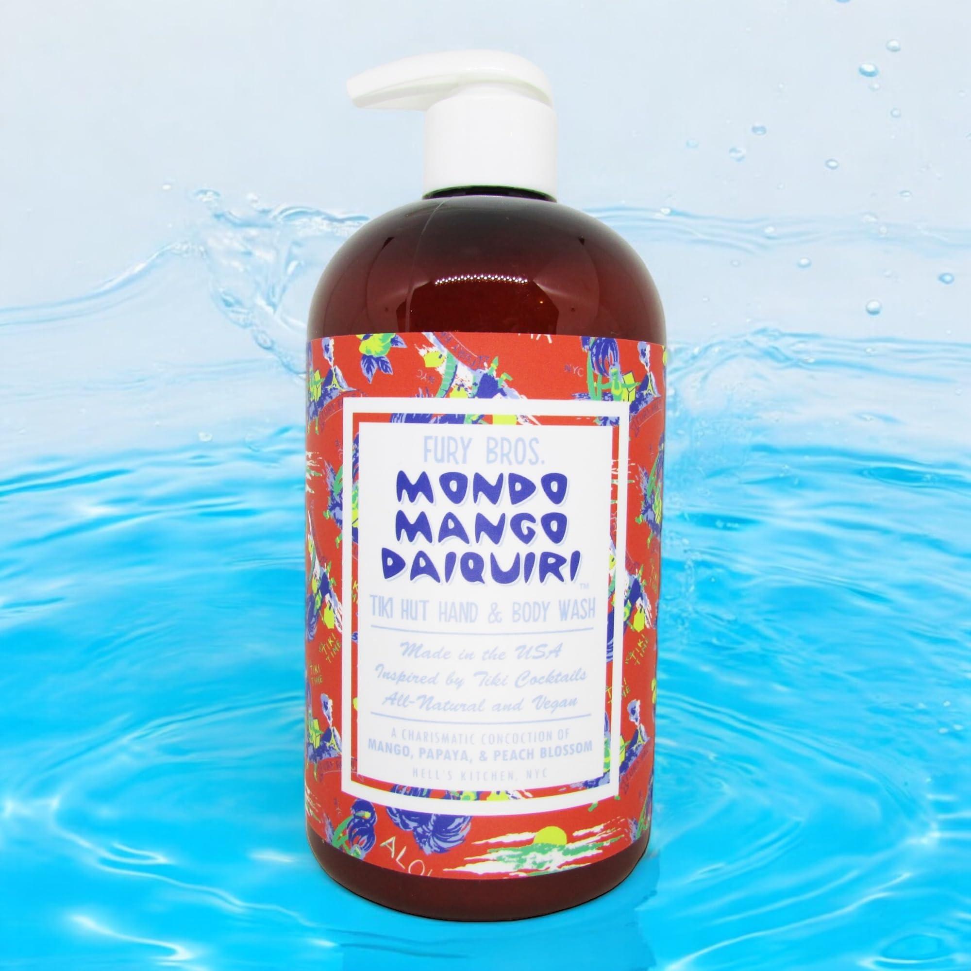 Fury Bros. FURY BROS. Tiki Hut Hand & Body Wash Mondo Mango Daiquiri | Mango Papaya & Peach Blossom | Natural Ingredients | Made in USA | Inspired by Tiki Cocktail Recipes | Cruelty-Free | 16 oz