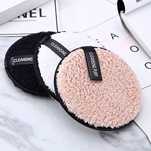 SOLUSTRE SOLUSTRE 3Pcs Makeup Remover Sponge Soft Makeup Powder Puff Reusable & Washable Beauty Cosmetic Clean Powder Puff for Women, White+ Coffee+ Black
