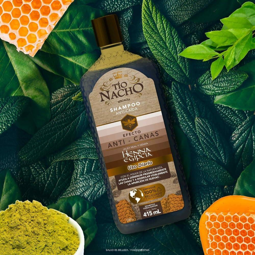 Tio Nacho Tio Nacho To Nacho Efecto Anti-Canas, Shampoo Anti-Cada con Henna Egipcia