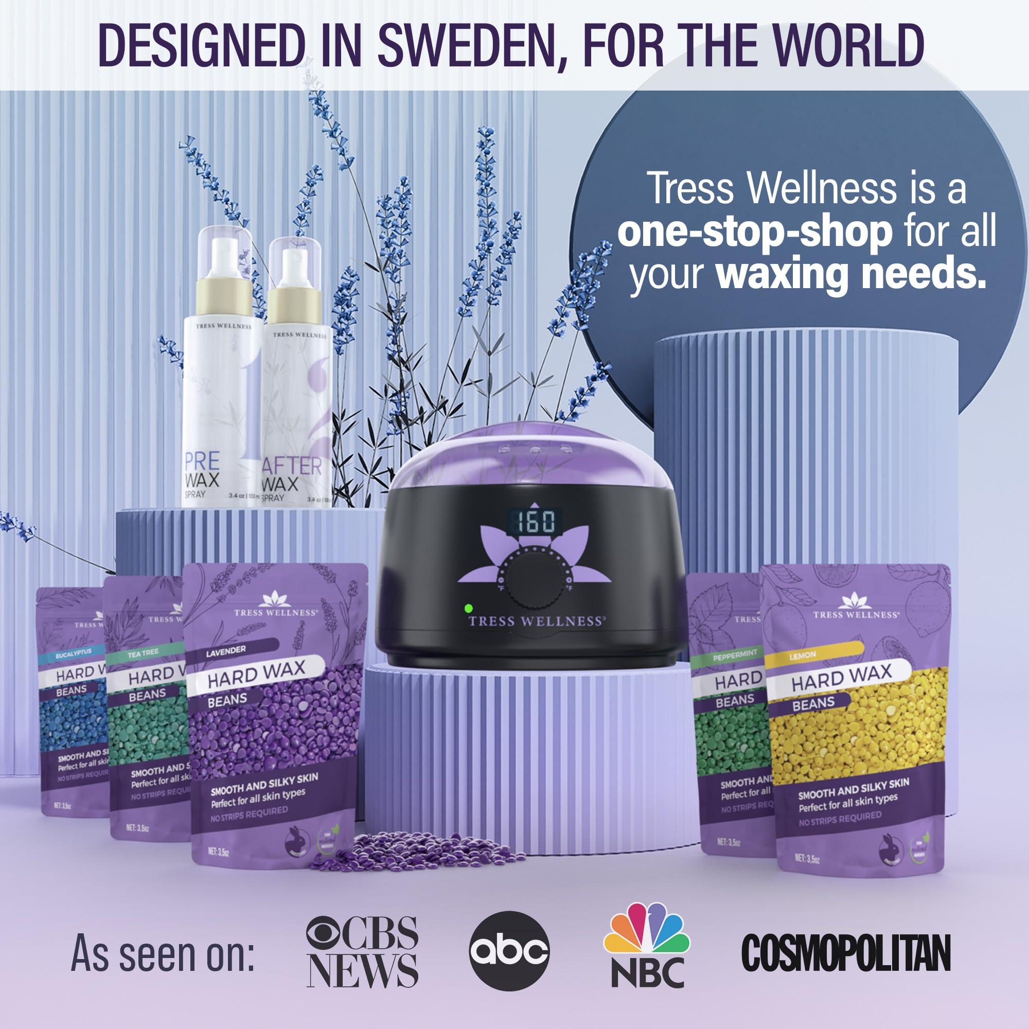 Tress Wellness Tress Wellness Waxing Kit for Brazilian Wax - Easy to Use - For Sensitive Skin - Digital Display, Pink to Teal