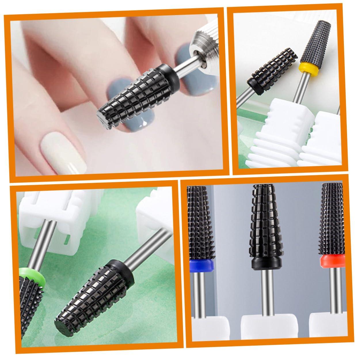 Healeved Healeved Nail Drill Bit Set Black Ceramic Nail Drill Bits for Acrylic Nails Nail Drill Bits for Women Nail Art Drill Bits for Nail Drill