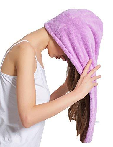 HOPESHINE HOPESHINE Women's Soft Shower Hair Towel Twist Hair Turban Wrap Drying Cap Great Gift for Women (Purple 3-Pack)