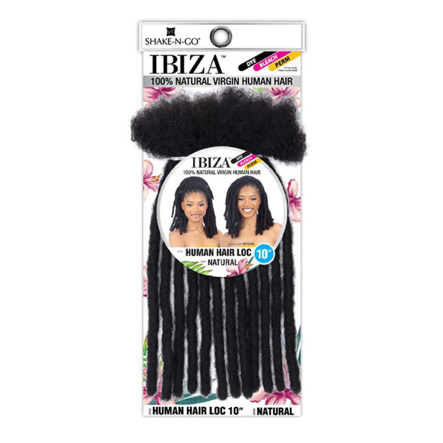 Shake-N-Go Shake-N-Go Natural Virgin Human Hair Braids Ibiza Human Hair Loc (8\"-12\") (10 Inch, NATURAL)