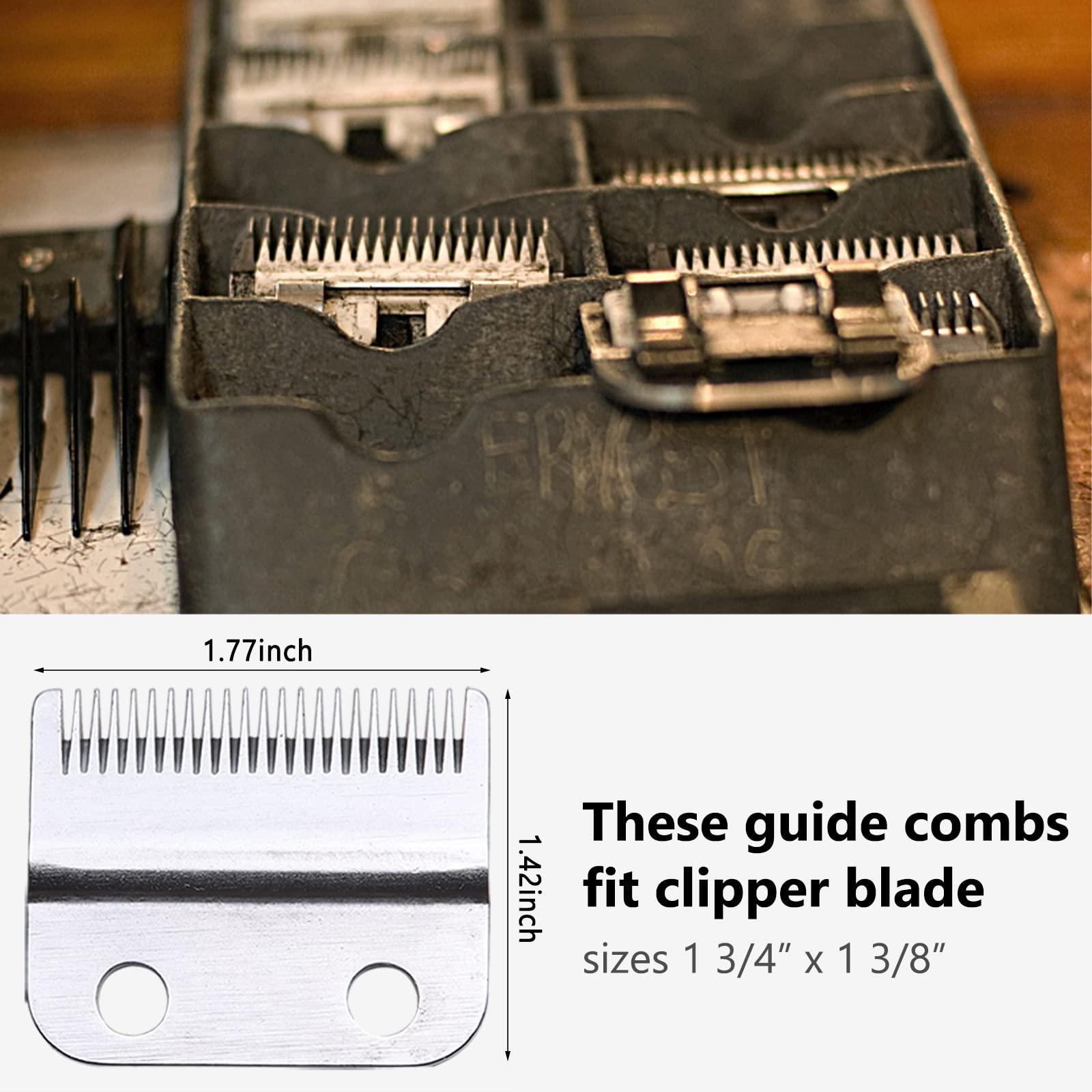 CR8GR8 3 Inch Hair Clipper Combs Guides, Hair Clipper Guards 1 & 1/4" 1 & 1/2" 2", Mega NO.16 NO.12 NO.10 fits for most Wahl Clippers (Green, 8pcs Mega Set)