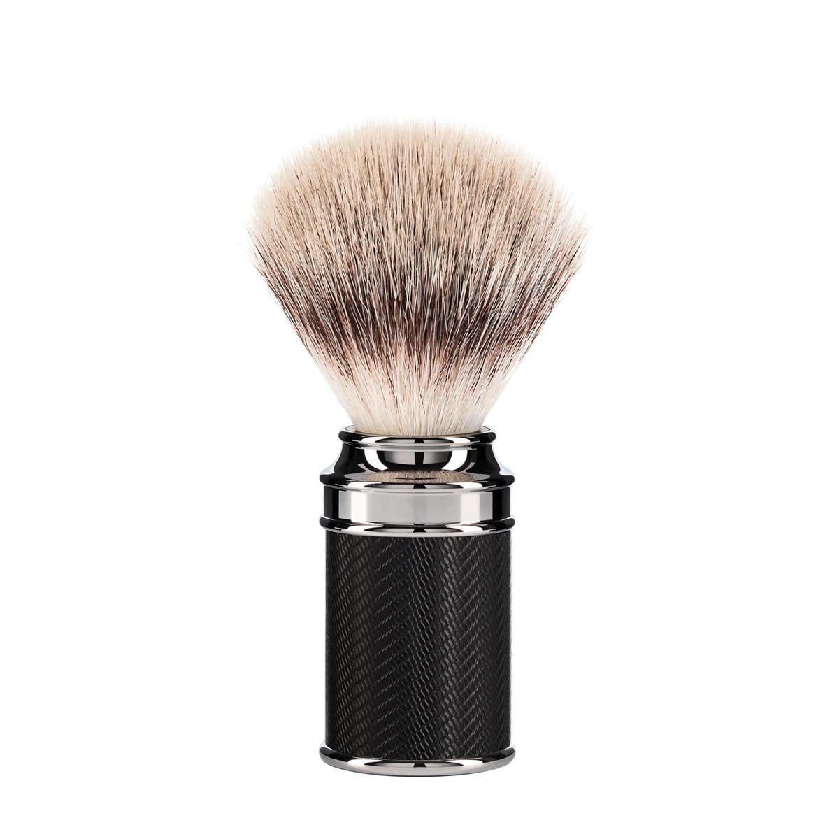 M MÜHLE MÜHLE Black/Chrome Silvertip Fiber Safety Razor (Closed Comb) Shaving Set - Perfect for Every Day Use, Barbershop Quality Close Smooth Shave
