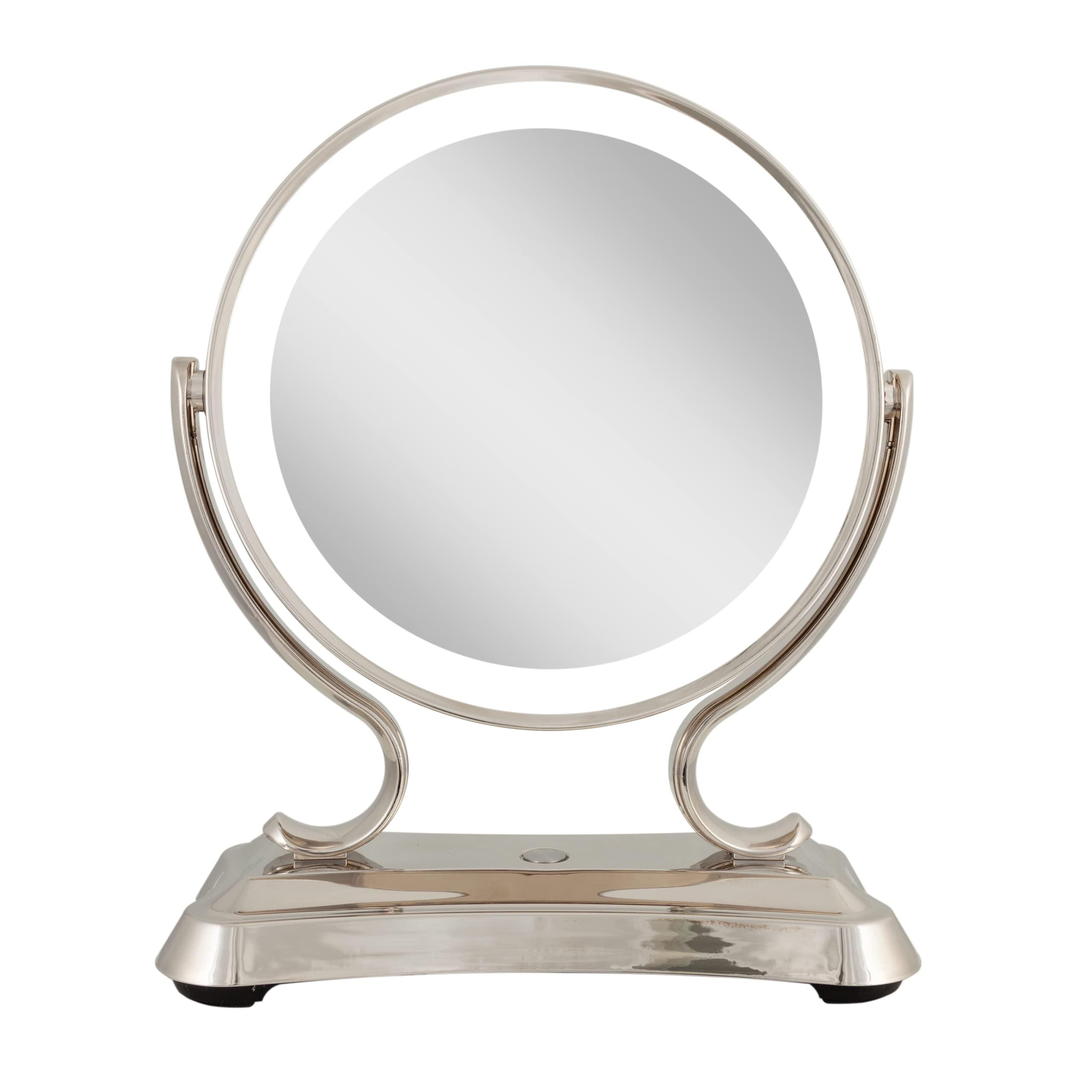 Zadro Zadro 12" Glamour LED Makeup Mirror with Lights and Magnification 5X/1X Touch Control Mirror with Lights for Makeup Desk (X-Large | 5X/1X | 12" W x 16" H | LED, Polished Nickel)