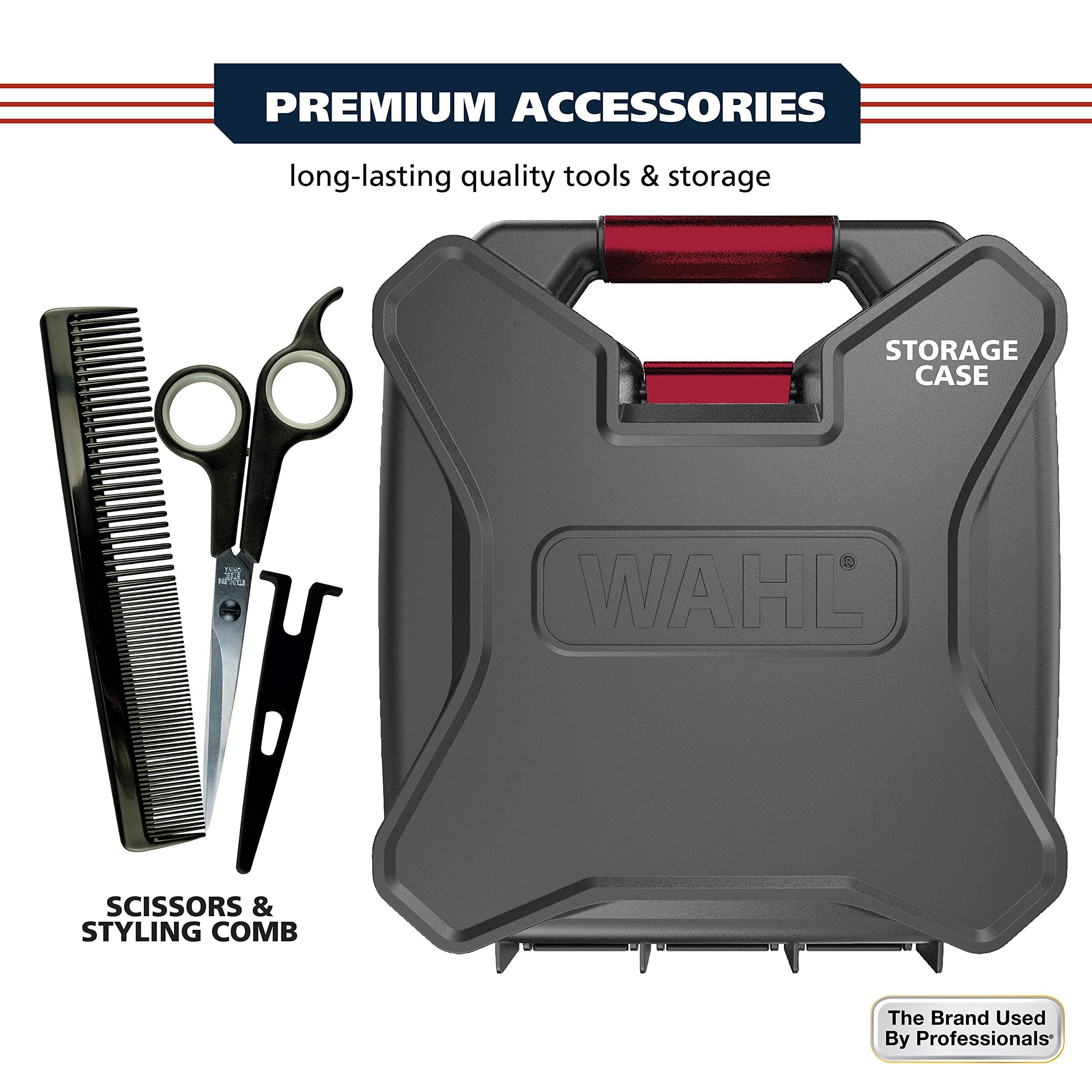 Wahl Wahl USA Pro Ultra Quiet High Torque Corded Hair Clipper for Ultra Quiet Operation and Cooler Operating Temperatures, Metal Housing with Bonus Hair Clipping Guard Caddy - Model 3000097