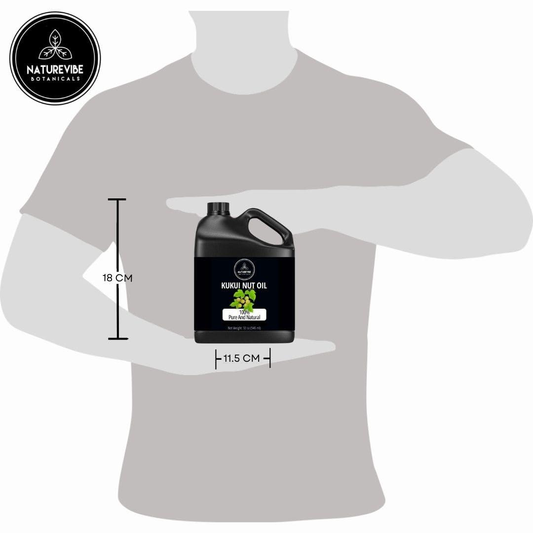 Naturevibe Botanicals Naturevibe Botanicals Kukui Nut Oil 32 Ounces | 100% Pure and Natural | Great for Skin Care and Hair Care