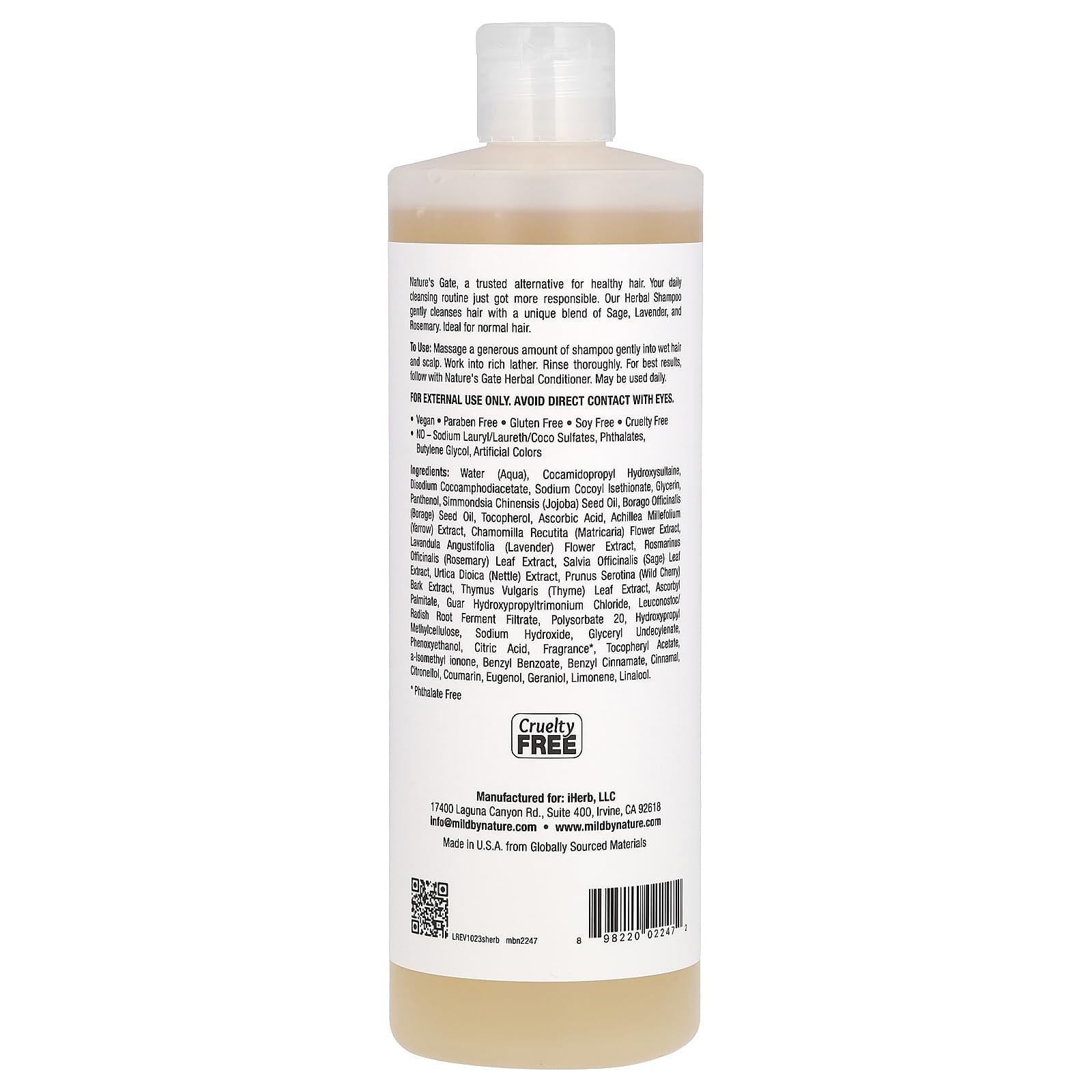 MILD BY NATURE Mild By Nature (Nature\'s Gate), Herbal Shampoo for Normal Hair, 16 fl oz (473 ml)