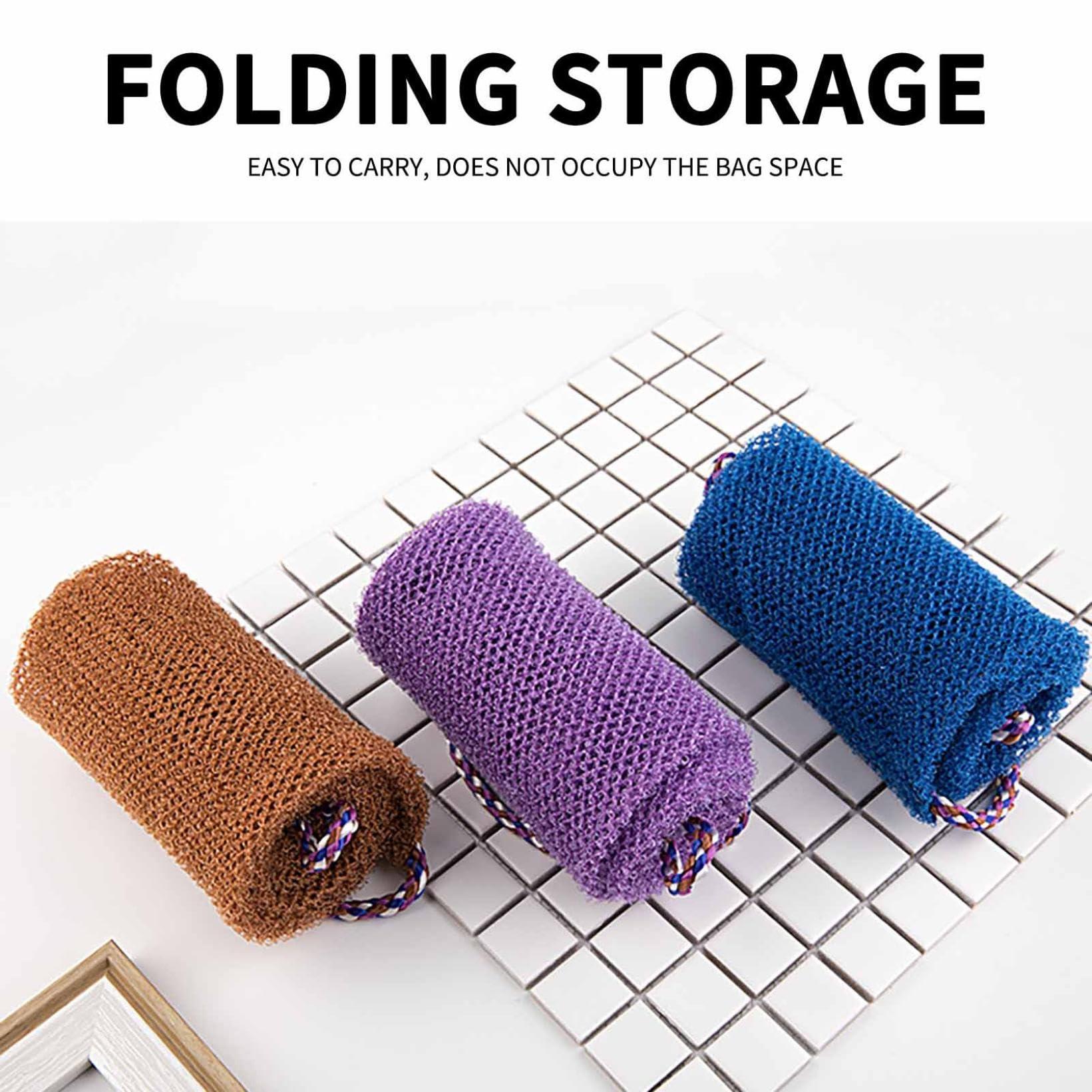 Generic African Exfoliating Net, African Net Sponge Authentic,Real,Black Owned,Exfoliating Bath Wash Cloth,Long Sponge, Body Exfoliator,Shower Bath Accessories,Back Foot Scalp Scrub Bath Sponges (Yellow)