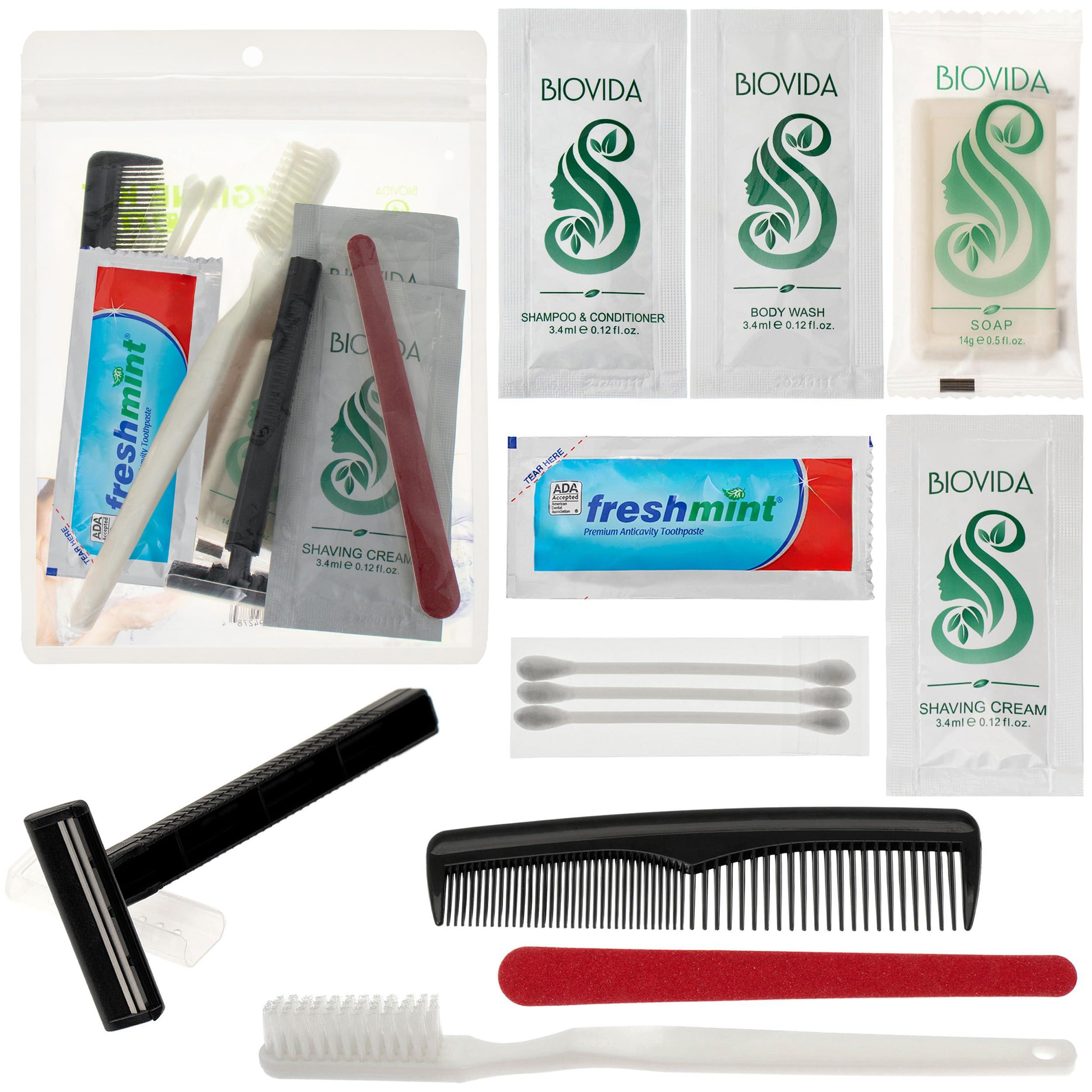 Moda West Moda West 96 Hygiene Kits - Bulk Case of Wholesale Basic Toiletry Kits for Men, Women, Travel, Charity 12 Pc Kit