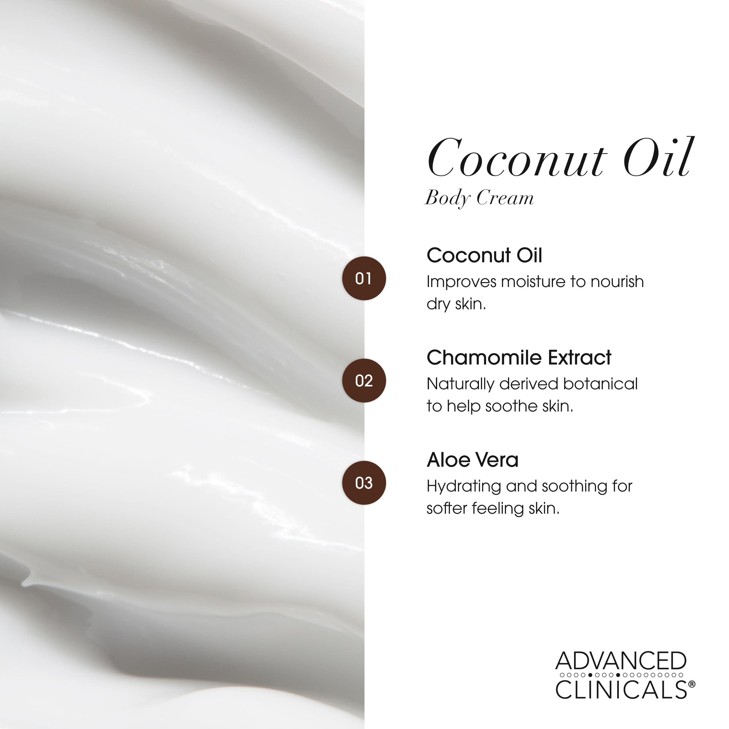 Advanced Clinicals Advanced Clinicals Retinol Body Lotion + Coconut Oil Cream 2pc Set | Moisturizer Face Lotion & Body Cream | Crepey Skin Care Treatment | Coconut Body Lotion + Retinol Cream Targets Crepe Skin, 2pc