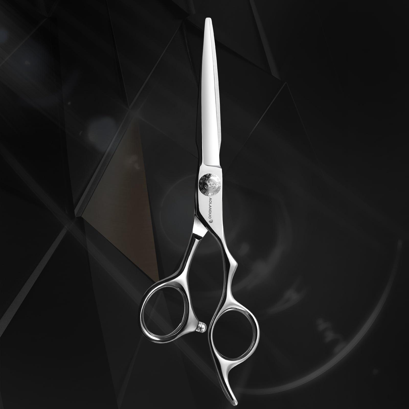 Nelannxi Aolanduo Prime Barber Scissor with SUPER CONVEX EDGE- AICHI JP440C Hair Cutting Scissors/Durable Smooth Motion & Fine Hair Cutting Shears for Salon