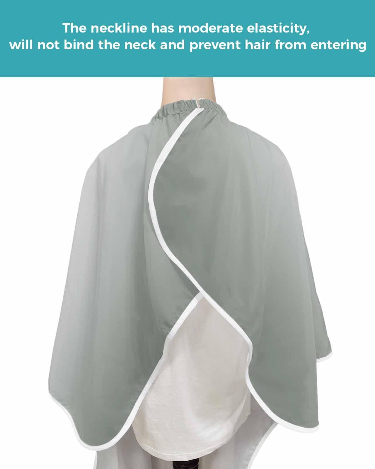 Double Love Ombre Grey White Barber Cape - Salon Hair Cutting Cape for Women,Men,Kids,Adults,Contemporary Minimalist Gradient Haircut Cape with Adjustable Elastic Neckline Hairdressing Stylist Cape Accessories