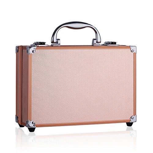 DUER LIKA DUER LIKA Makeup Kit for Girls and Women-Carry All Makeup Train Case with Pro Makeup and Full Starter Cosmetics Set (GOLD)