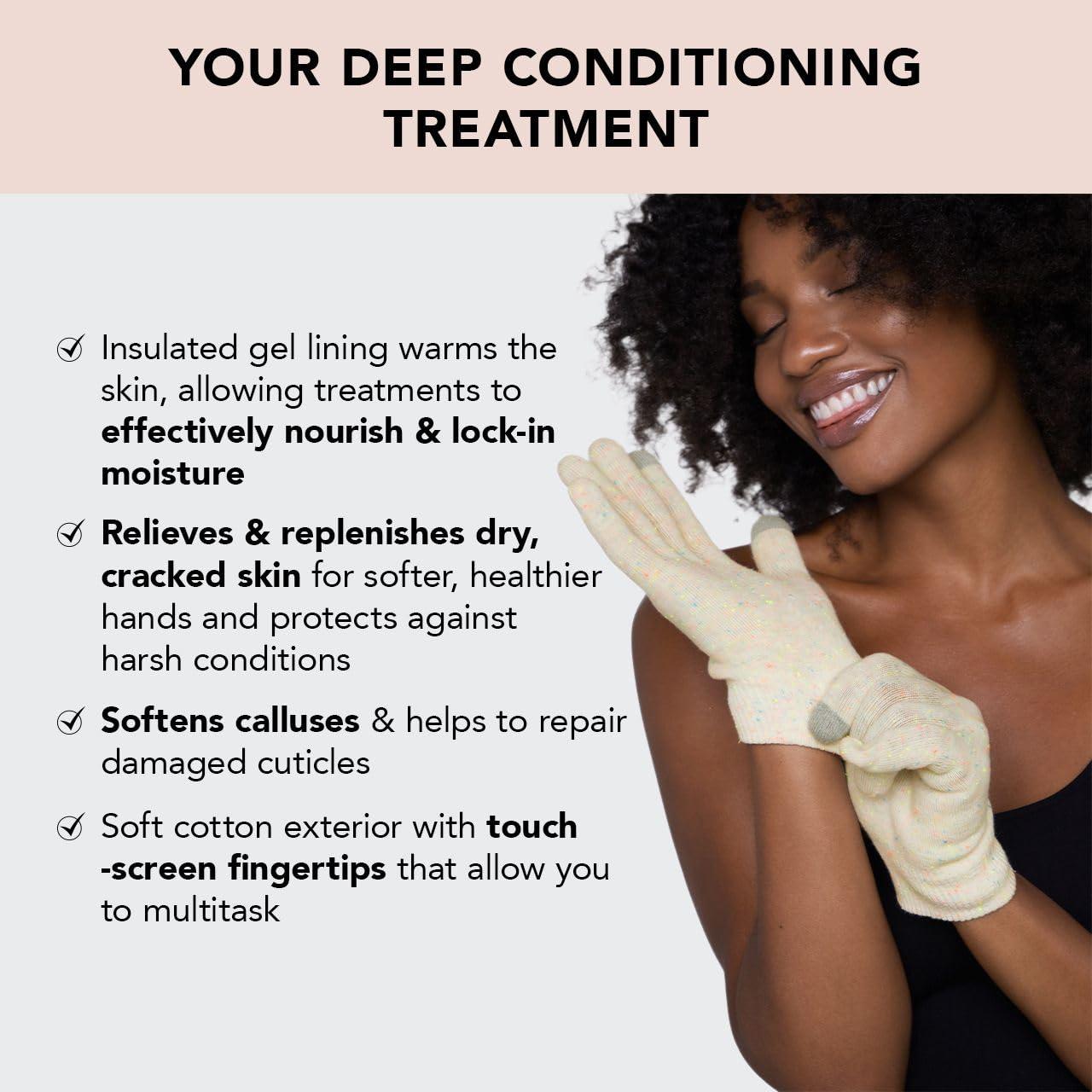 Kitsch Kitsch Moisturizing Gloves Overnight for Dry Hands Treatment, for Women & Men | Soft Hydrating & Infused Gel Spa Gloves for Kids, One Size Fits Most, Washable & Reusable Pair