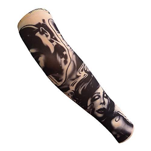 Acfun Acfun 6pcs Temporary Tattoo Sleeve for Kids Boy Girls, Fake Slip on Arm Sunscreen Sleeves for Outdoor Sports Riding Cycling, B