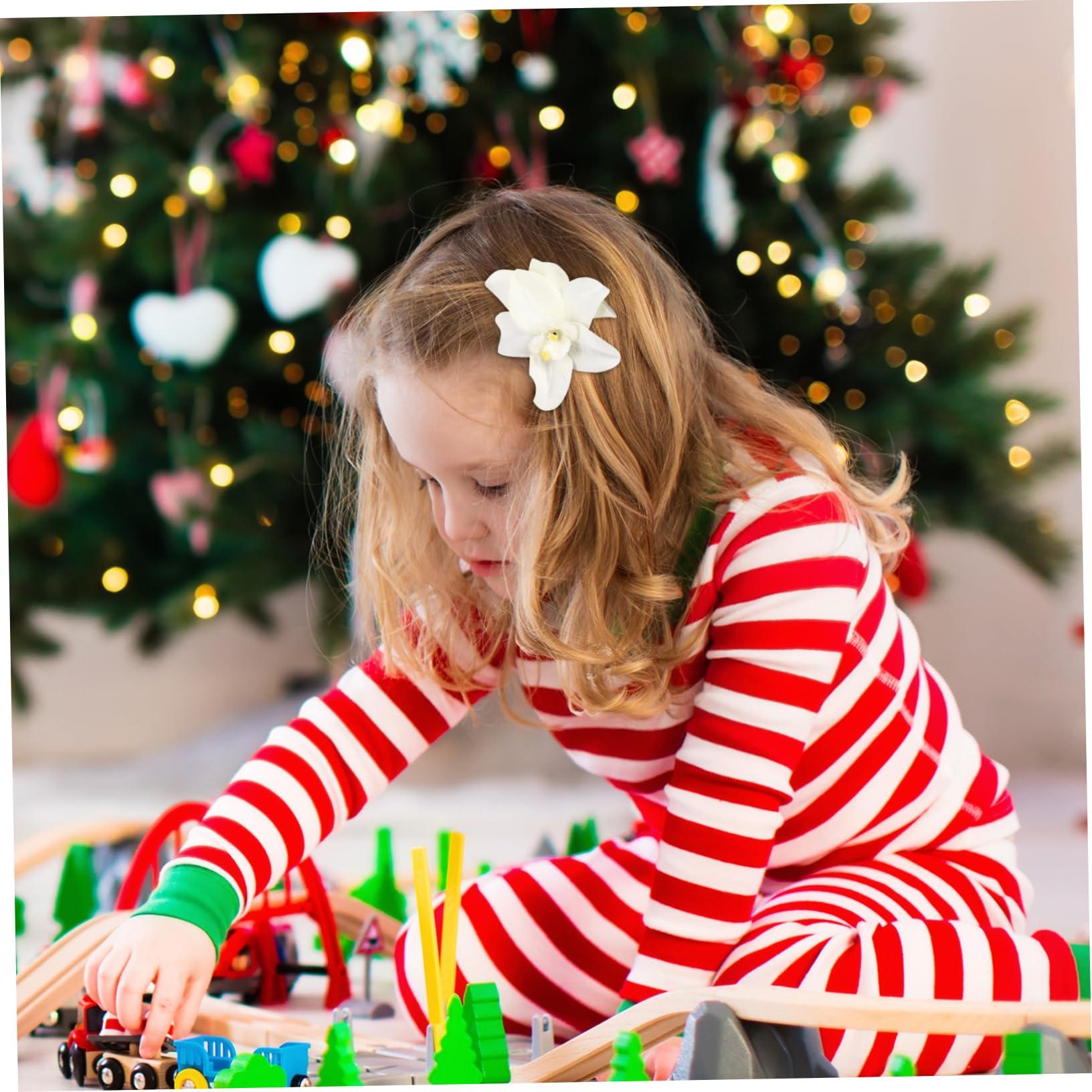 INOOMP INOOMP 5pcs Artificial Hair Clip Hawaiian Hibiscus Plumeria Hairpin Orchid Headdress Headwear Hawaii Hawaiian Plumeria Clips Bridal Wedding Party Beach for Woman Girl Lady