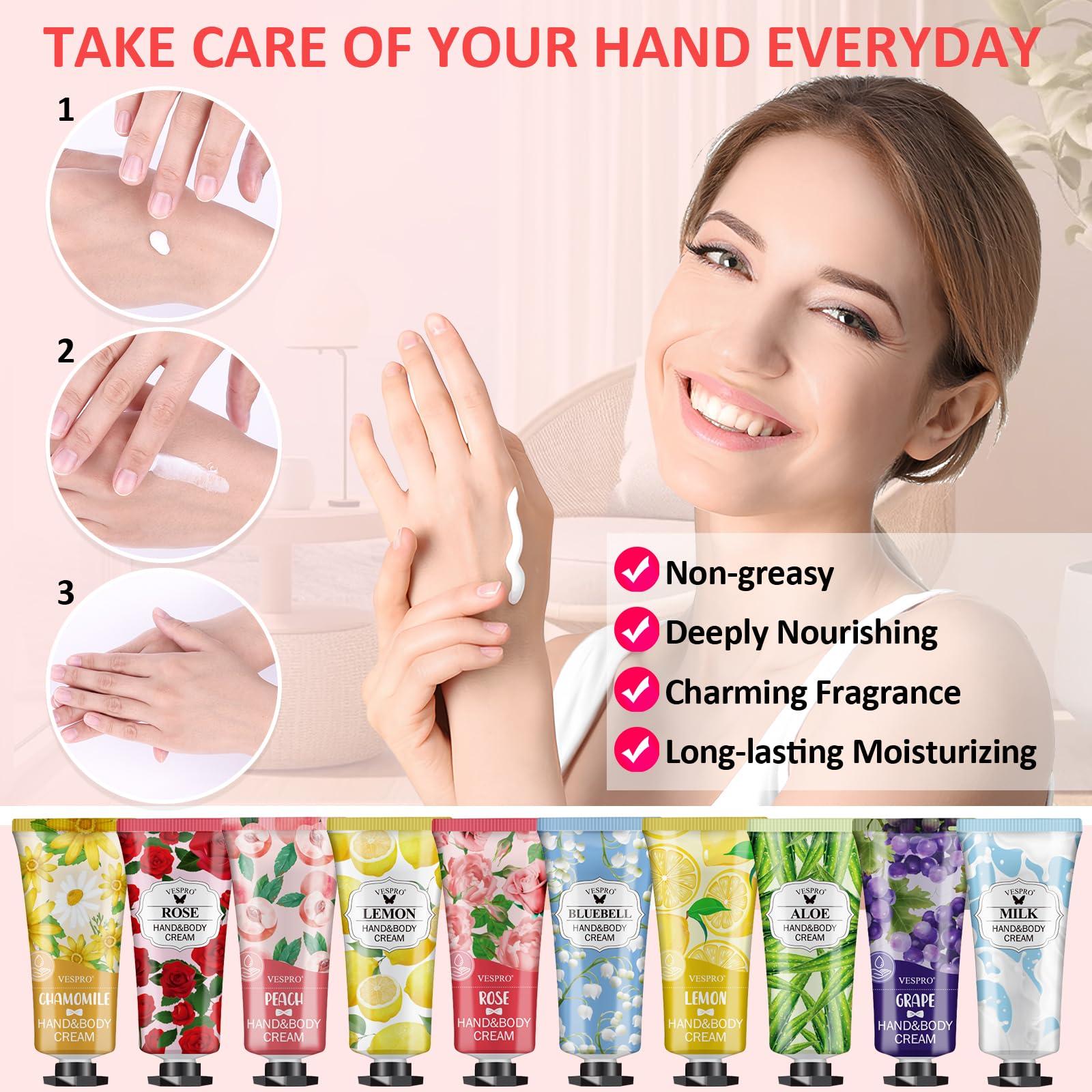 VESPRO VESPRO 140 Pack Hand Cream Gifts Set For Women, Mothers Day Gifts for Mom, Hand Lotion Travel Size for Dry Cracked Hands, Mini Hand Cream Bulk for Nurse Gifts and Teacher Appreciation Gifts
