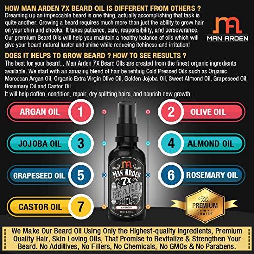 Man Arden Man Arden 7X Beard Oil (Lavender) 30ml, 7 Premium Oils For Beard Growth & Nourishment