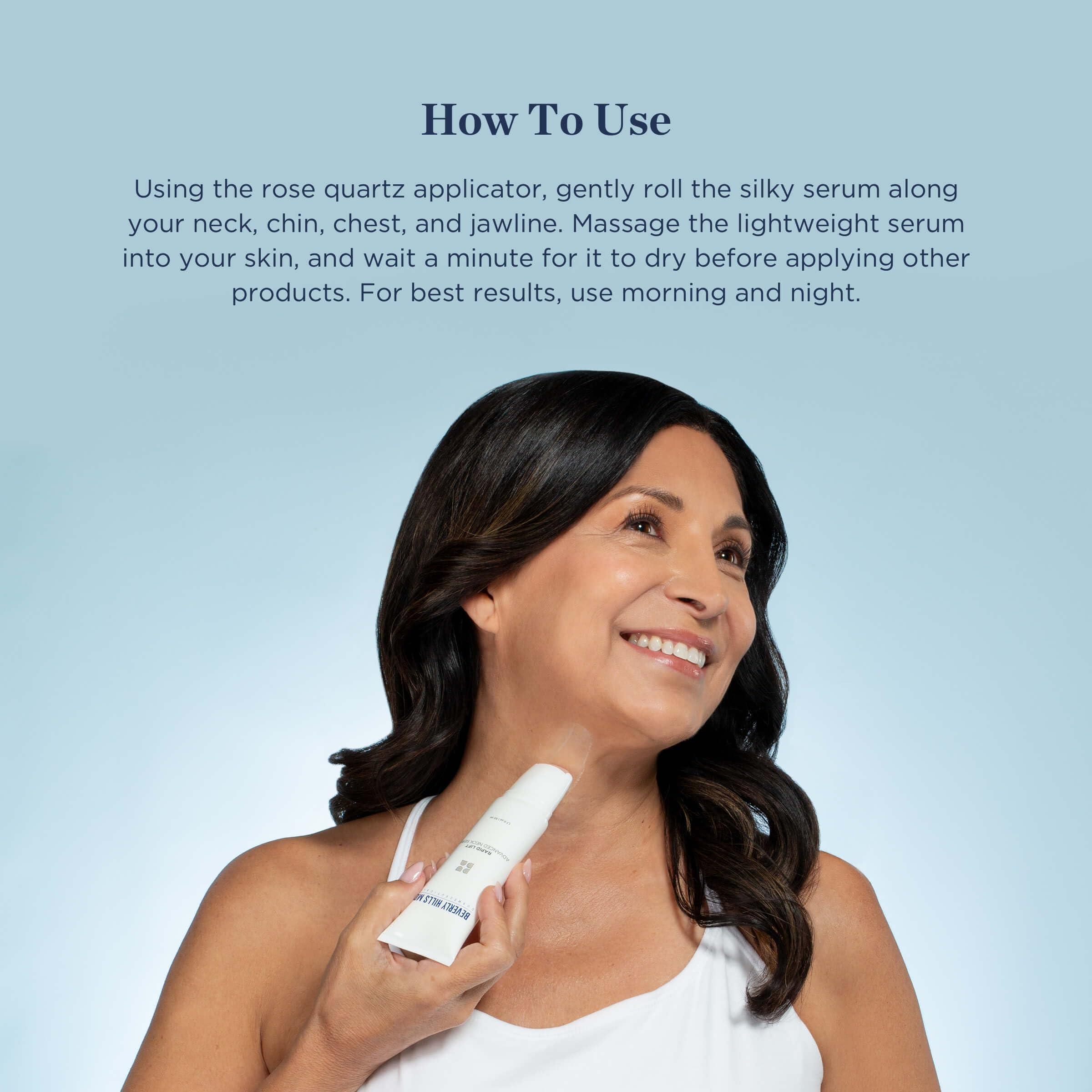 Beverly Hills MD Beverly Hills MD Rapid-Lift Advanced Neck Serum- Reduce Wrinkles & Tone Skin- Anti-Aging Formula for Lifting and Smoothing Sagging Skin on Neck, Chin, & Chest w/Polyphenols- Refreshing Floral Scent