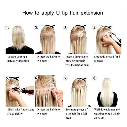 RJ HAIR Malaysian Curly Human Hair Extensions Flat Tip Hair Keratin Hair Extension Pre-bonded Machine Made Capsules Human Hair 100/200 Strands (20inch 100strand, #4 Dark brown)