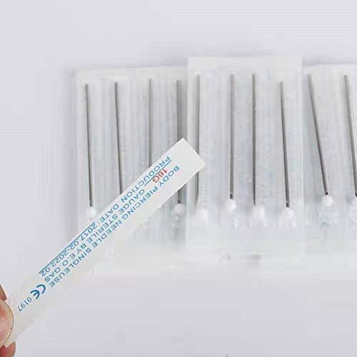 SHTCUS 20G 10 PCS Body Piercing Needles, Body Ear Navel Nose Lip Nipple Piercing Needles, Ear Nose Piercing Needles, Tattoo Body Piercing Needles Tool