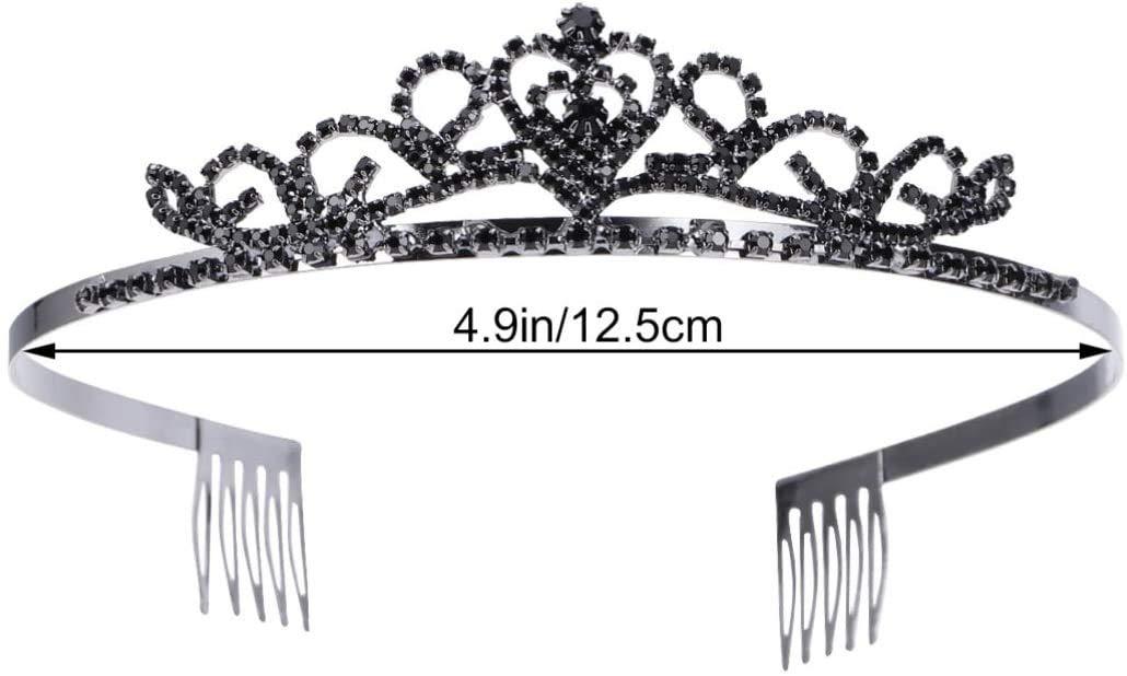 NCRD NCRD Queen Crown, Alloy Crowns Princess Crown Bridal Crowns Tiaras for Women Girls Bridal Wedding Prom Birthday Party (Black)