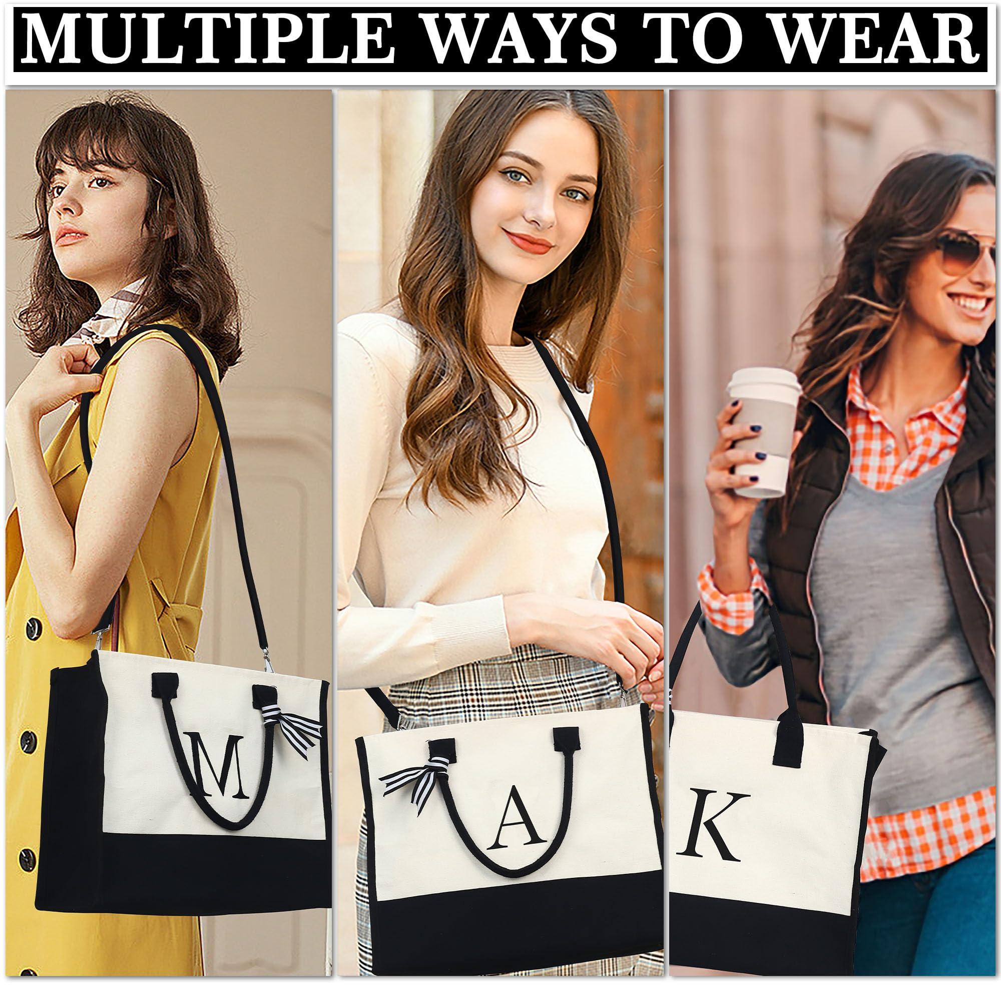 YOOLIFE YOOLIFE Personalized Gifts for Mom - Mom Gifts, Birthday Gifts for Women Mom Grandmother Stepmother, Mother In Law Gifts, Mothers Day Gifts, Mama Gift Idea, Initial Pink Makeup Bag & Tote Bag N