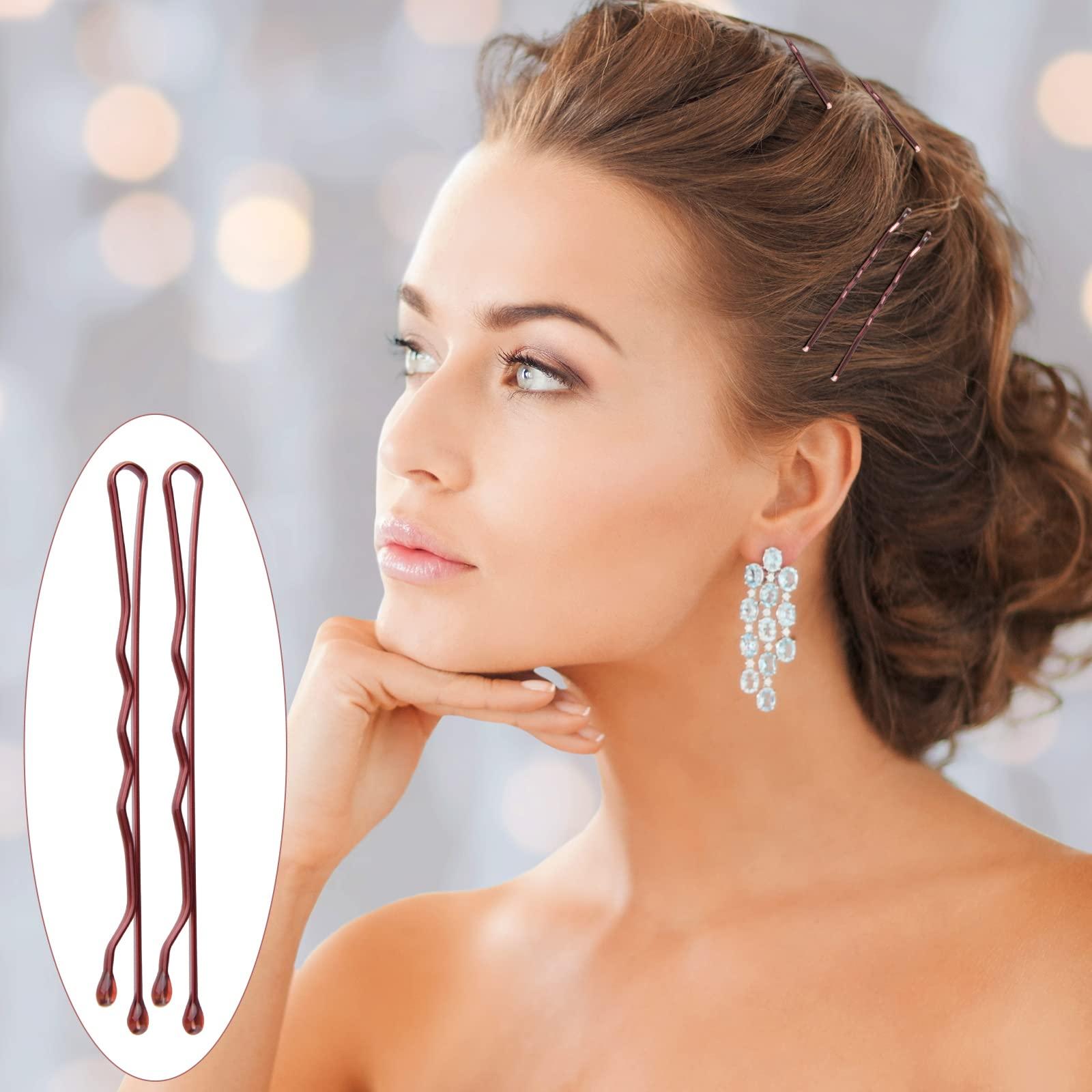 MIAHART MIAHART 200 Pcs Hair Pins Brown Bobby Pins for Hair 2 Inches Hairclips for Girls Women Salon Hairdressing Hair Accessories