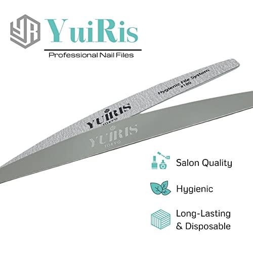 YUIRIS YuiRis EZ Peel and Stick Nail File 180G Zebra File with Metal Base & 20 Refills Disposable Files for Acrylic Nails Gel Nails Replaceable Nail File