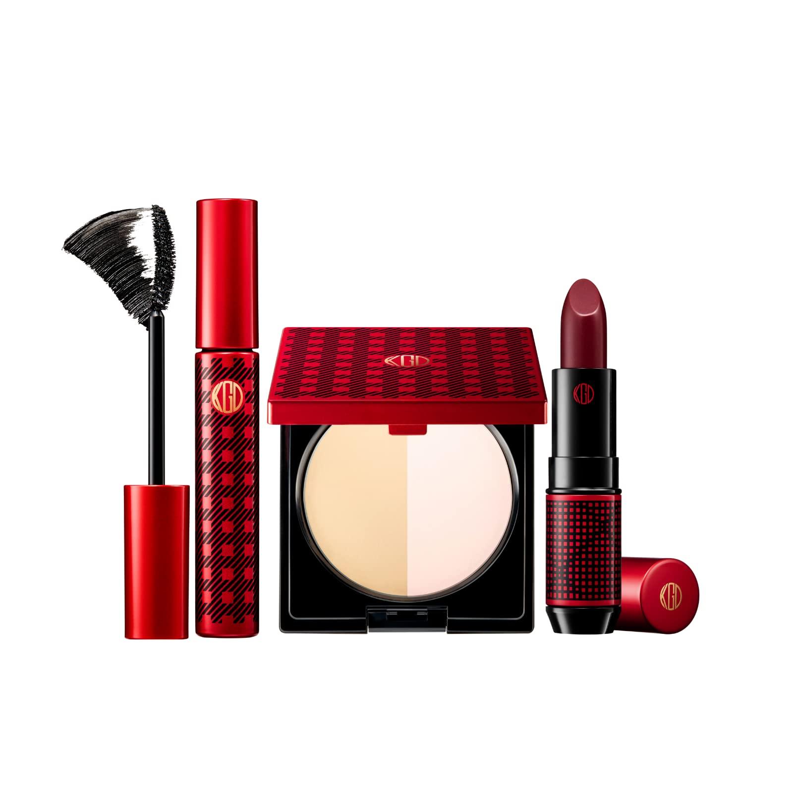 Koh Gen Do Koh Gen Do’s Elegant Radiance, Unveiling of the Dynamic Trio - Velvety Pressed Powder, Creamy Lightweight Lipstick, and Lash-Defining Mascara