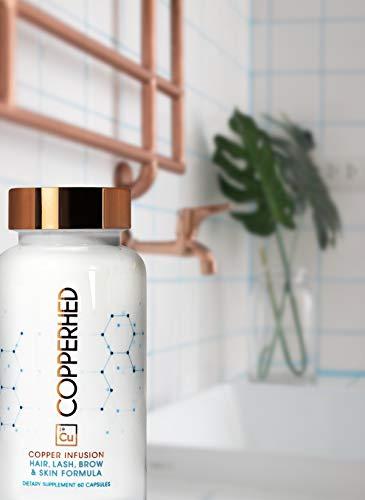 Copperhed Copper Infusion Hair, Lash, Brow & Skin Supplements (60 Count) - Anti-Aging - Delay Gray Hair - Preserve Color Pigmentation - Promote Healthy Hair Growth - Improve Collagen Production