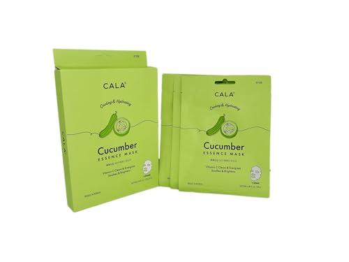 Cala CALA Cucumber Essence Full Face Facial Mask Sheets - 5 Pieces, Made in Korea