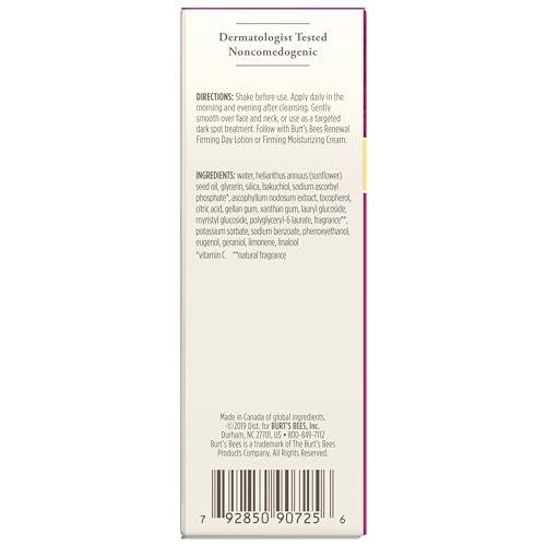 Burt's Bees Burt\'s Bees Renewal Dark Spot Corrector With Natural Retinol Alternative and Vitamin C, Reduces Appearance of Dark Spots and Uneven Skin Tone, 98.6 Percent Natural Origin Skin Care, 1 fl. oz. Bottle