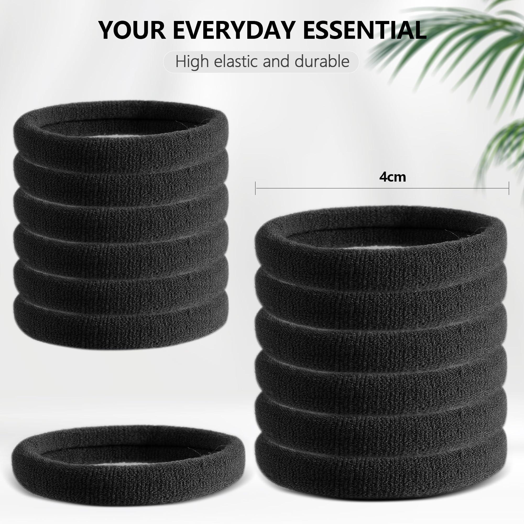 TAOVEN TAOVEN 120 Pcs Natural Hair Ties No Damage for Women, Ponytail Holders for Thick Hair, Seamless Cloth Fabric Soft Hair Bands for Women\'s Hair, Hair Elastics Pony Tails Hair Tie Hair Band (Natural-1)