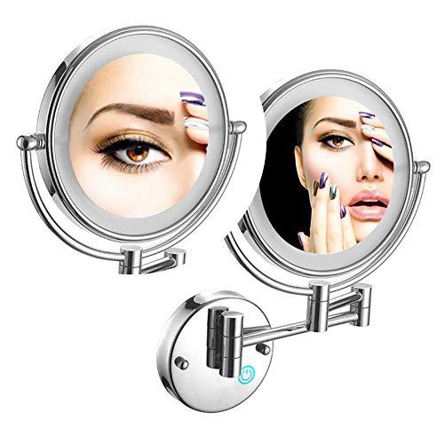 Generic Vanity Mirror,Bathroom Makeup Mirror Wall Mounted Shaving 8 Inch with 7X Magnification Led Bedroom(Rose Gold 7X) (Nickel Brushed 7X)