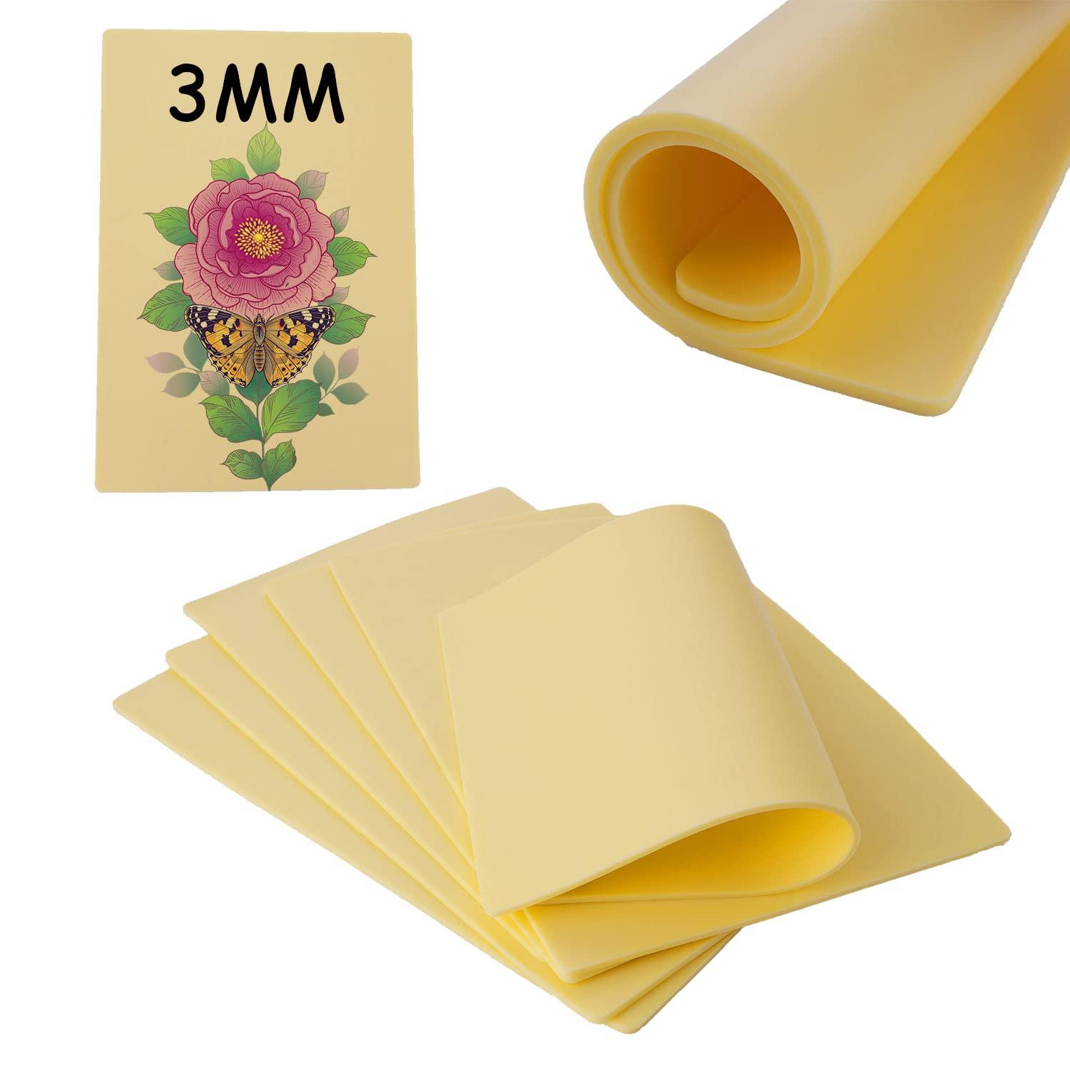 Arcimatto 3mm Tattoo Practice Skin, 5 Pcs 12x8" 3mm Thick Silicone Fake Skin Blank Double Sides Soft Skin, Tattooing Microblading Eyebrow Lip Practice Sheet for Beginners and Artists (5Pcs I 3mm)