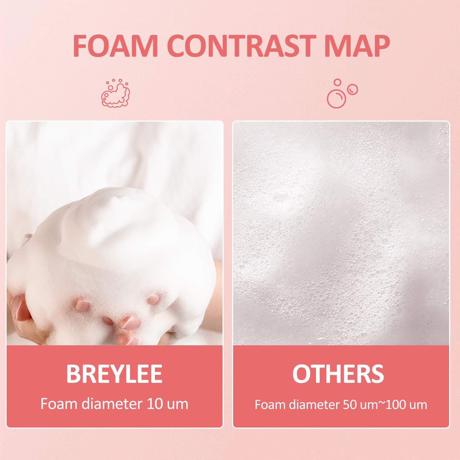 BREYLEE Eyelash Extension Cleanser, BREYLEE Eyelash Extension Shampoo Eyelash Extension Foam & Brushes Eyelid Cleanser for Makeup Remover Paraben & Sulfate Free for Salon and Home Use(200ml, 7 fl oz)