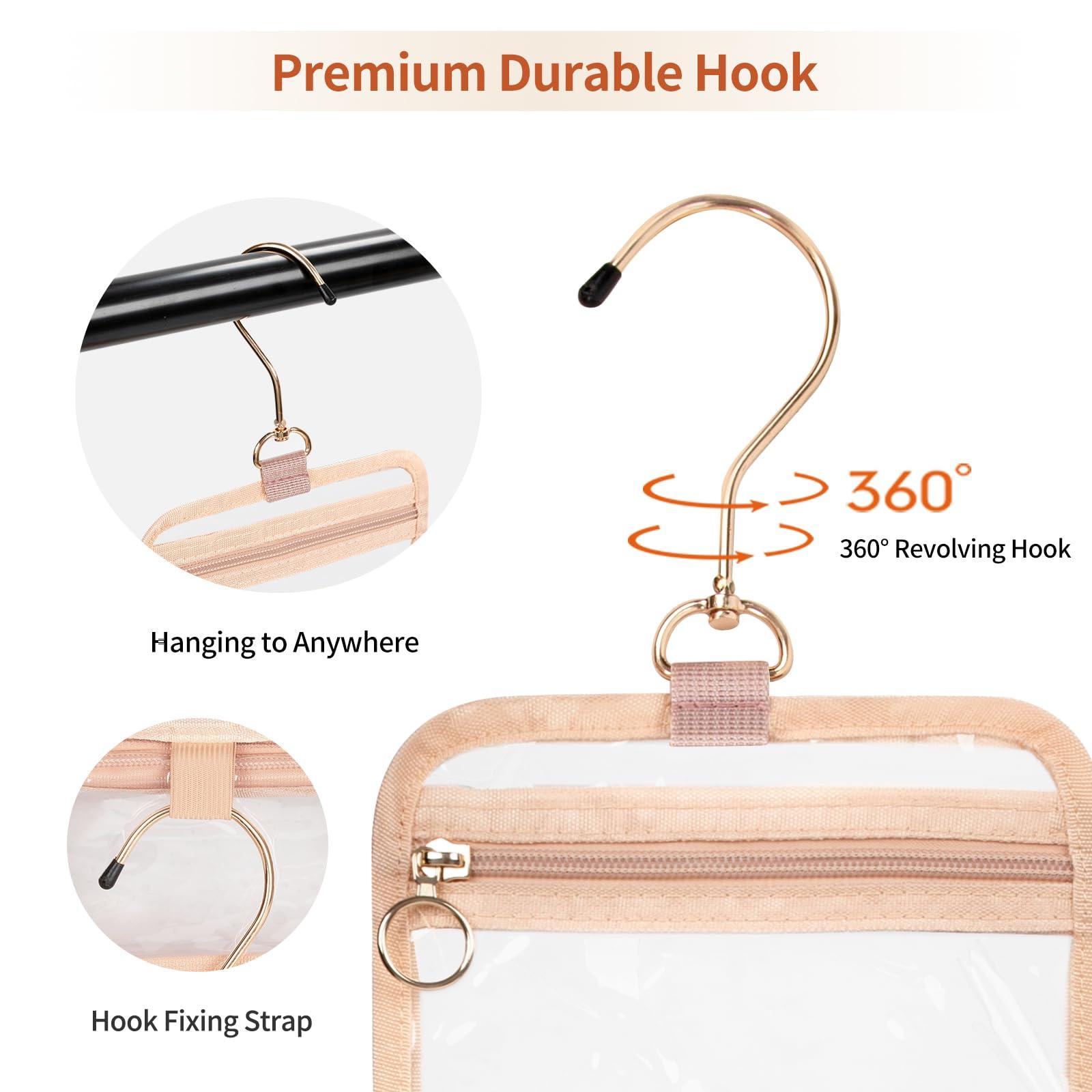 CUBETASTIC CUBETASTIC Clear Cosmetic Bags, Hanging Toiletry Bag for Travelling, Transparent Makeup Organizer Case, Water-resistant Portable Skncare Storage Pouch with Handle, Travel Must Haves