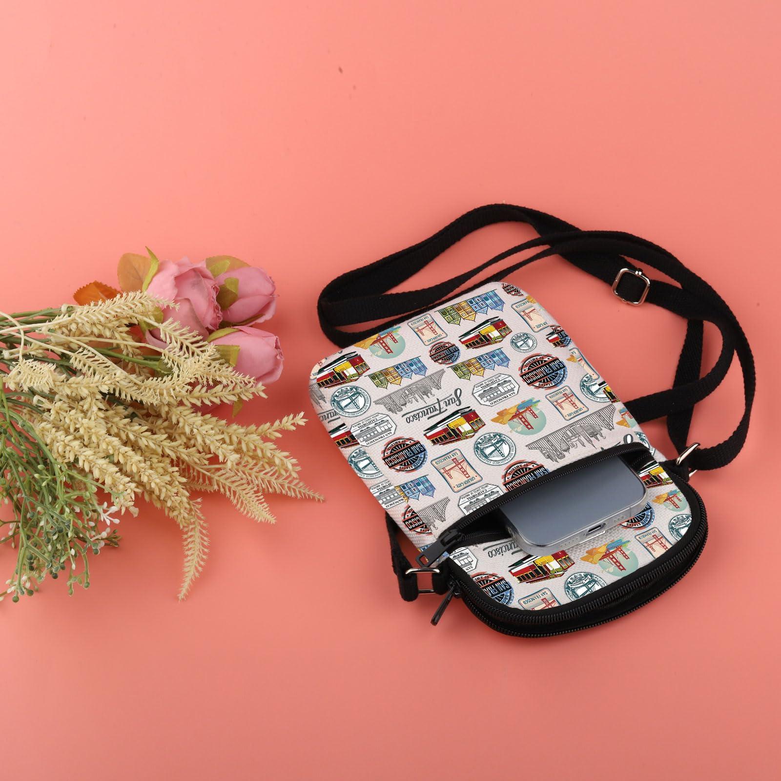 UJIMS UJIMS San Francisco Souvenir San Francisco Trip Crossbody Bag San Francisco Landmarks Gifts California State Map Gift (SFCBag)