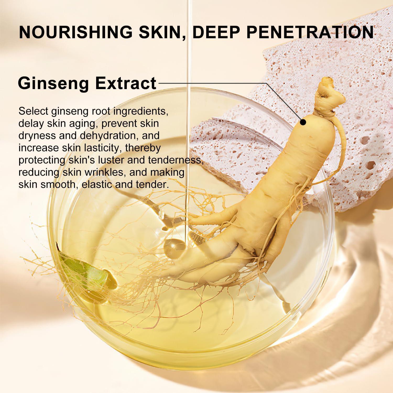 TPTAL Ginseng Extract Liquid,Ginseng Extract Anti-Wrinkle Original Serum Oil,Korean Red Ginseng Polypeptide Anti Aging Essence,Ginseng Moisturizer,Reduces Wrinkles,Improves Sagging (2pcs)